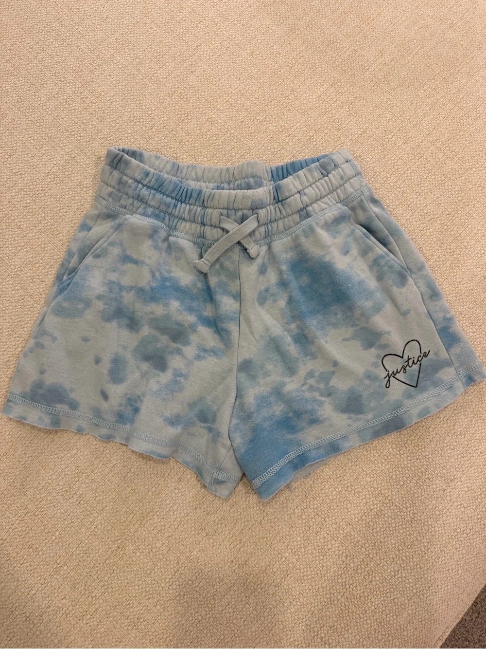 Justice Light Blue Tie-Dye Lounge Shorts